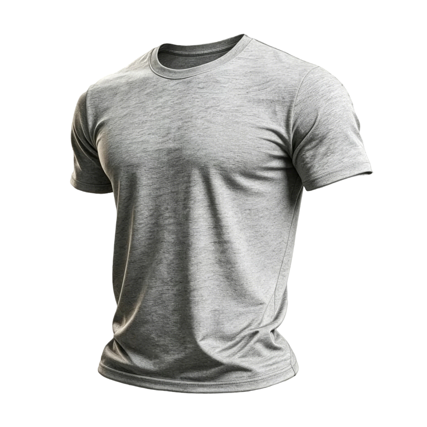 Men's Light Grey Short Sleeve Crew Neck T-Shirt