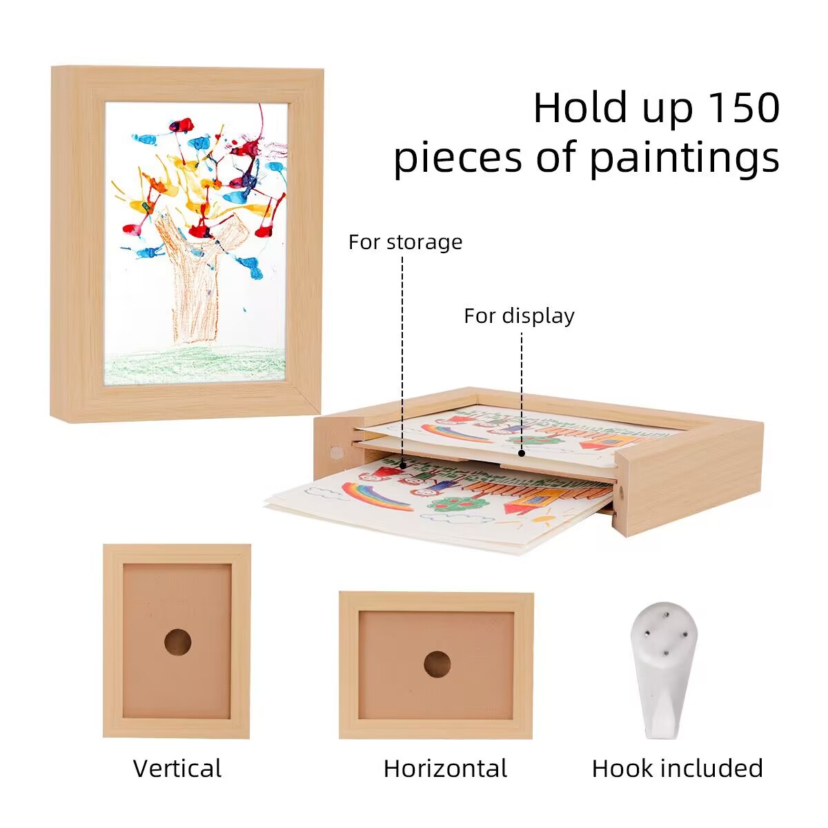 Multifunctional Photo Frame For Children's Oil Paintings