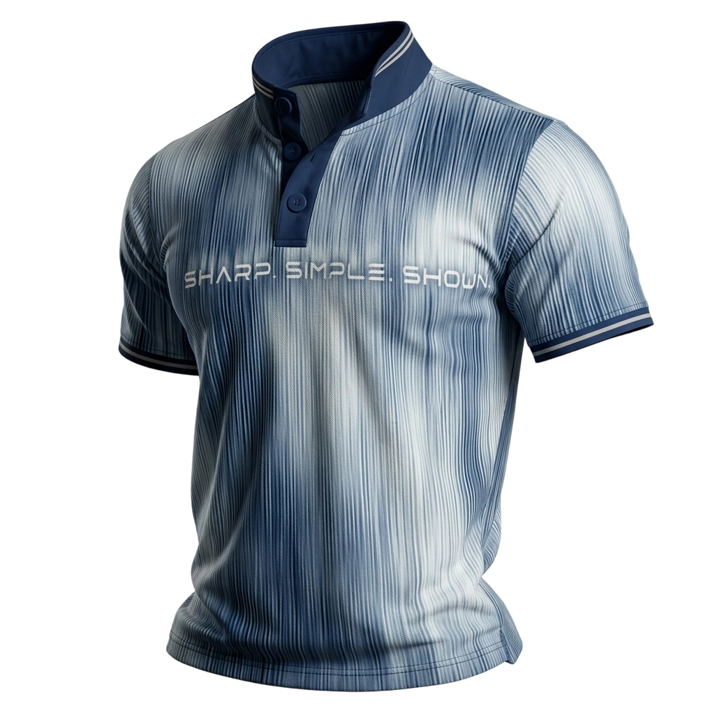 Blue Gradient "Sharp. Simple. Shown." Men’s Polo