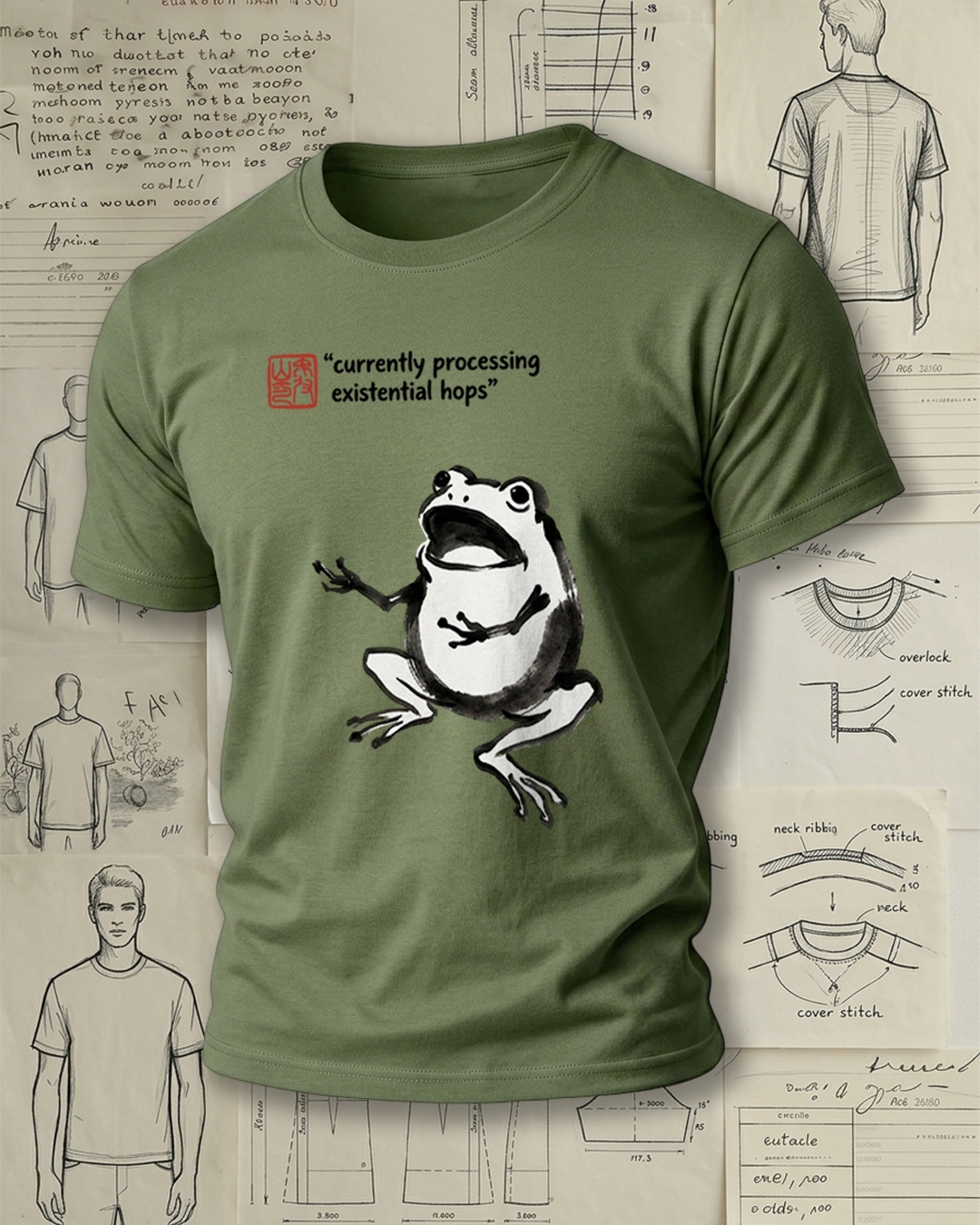 Ink Frog Funny Print Street Cool Unisex T-Shirt
