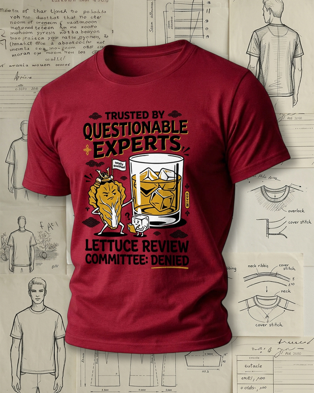 Funny Lettuce Holding Drink Print Street Cool Unisex T-Shirt