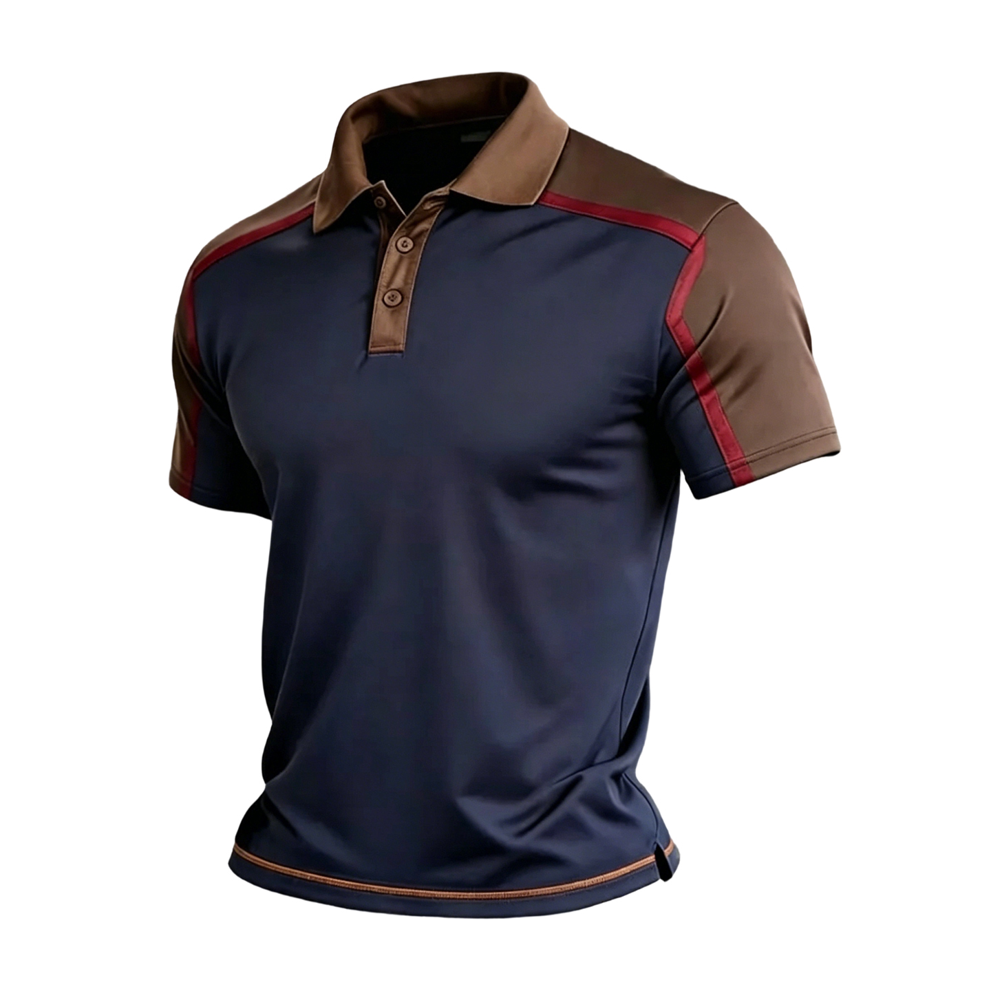 Men's Vintage Color Stitching Short Sleeve Polo