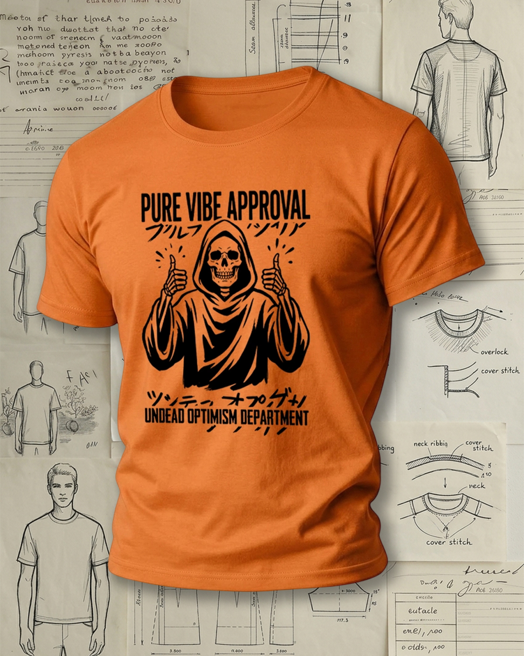 Skeleton Giving Double Thumbs-Up Print Cool Unisex T-Shirt