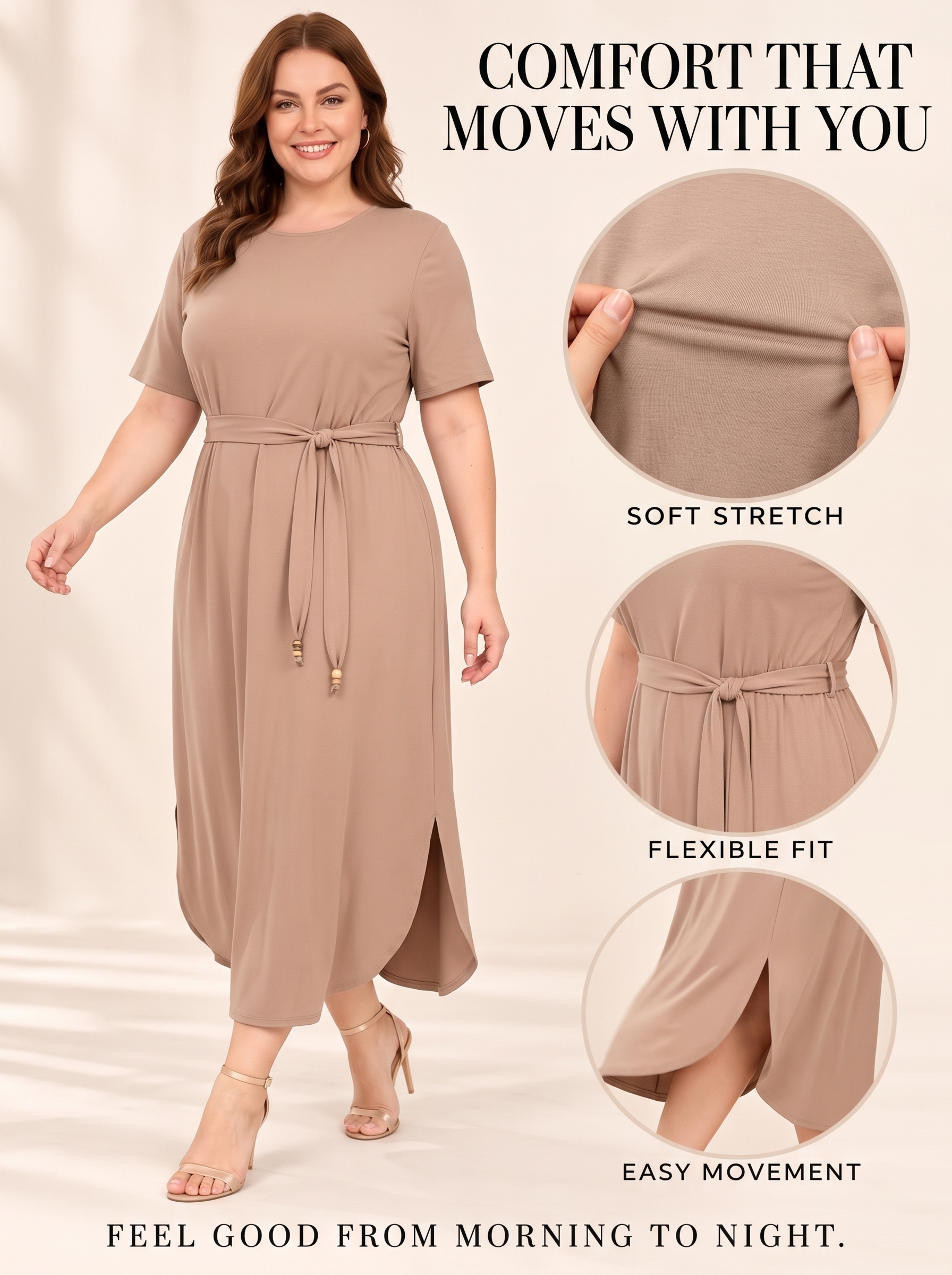 Everyday Drawstring Waist Maxi Dress