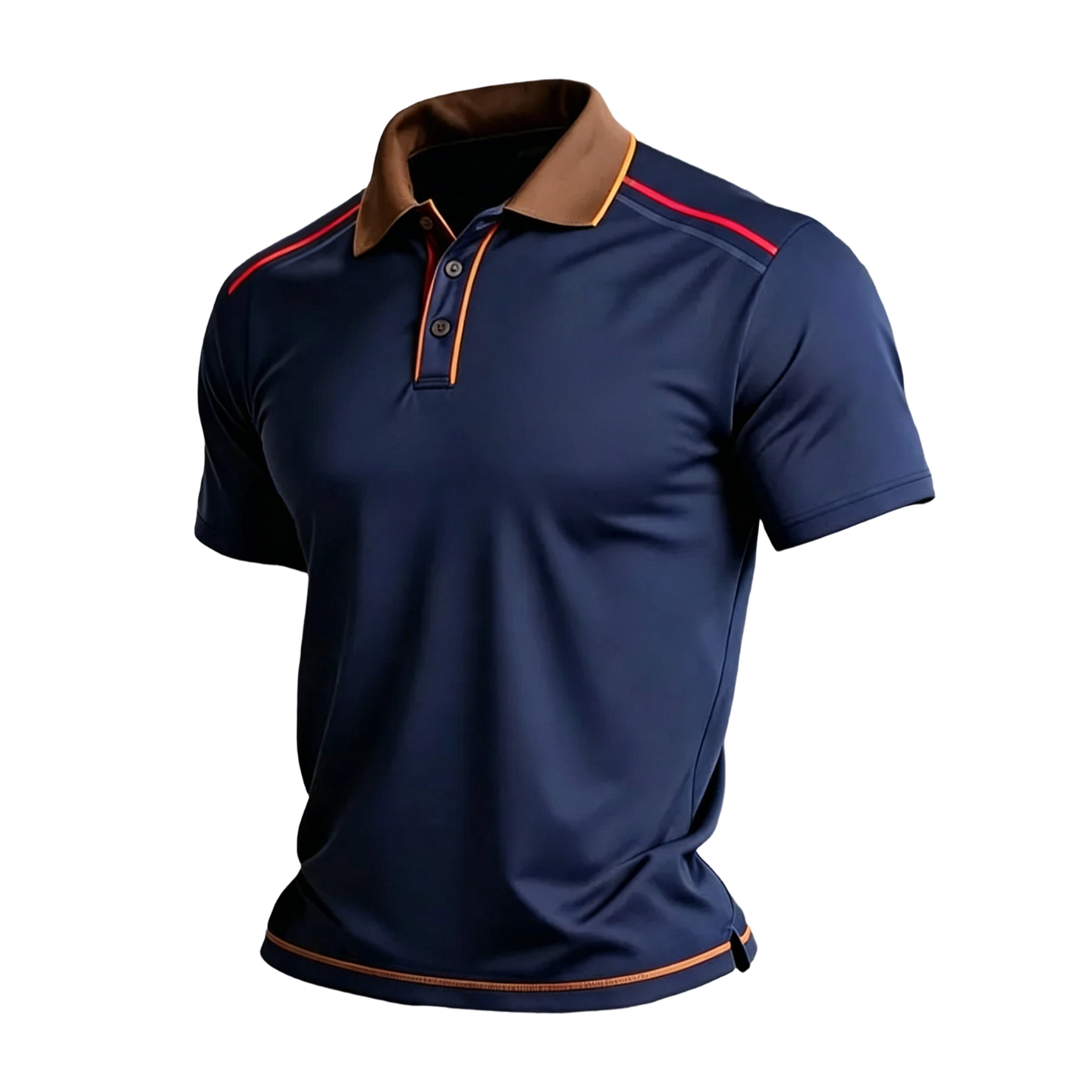 Modern Casual Colorful Line Trimmed Collared Polo