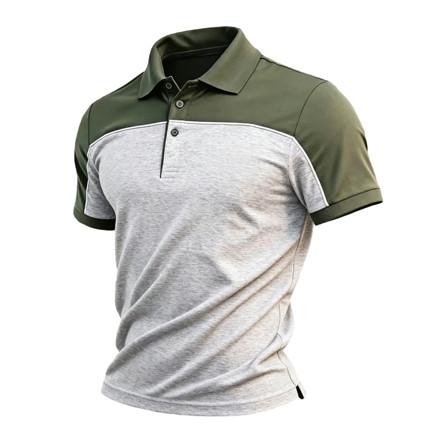 Men's Two-Tone Color Block Short Sleeve Polo Shirt