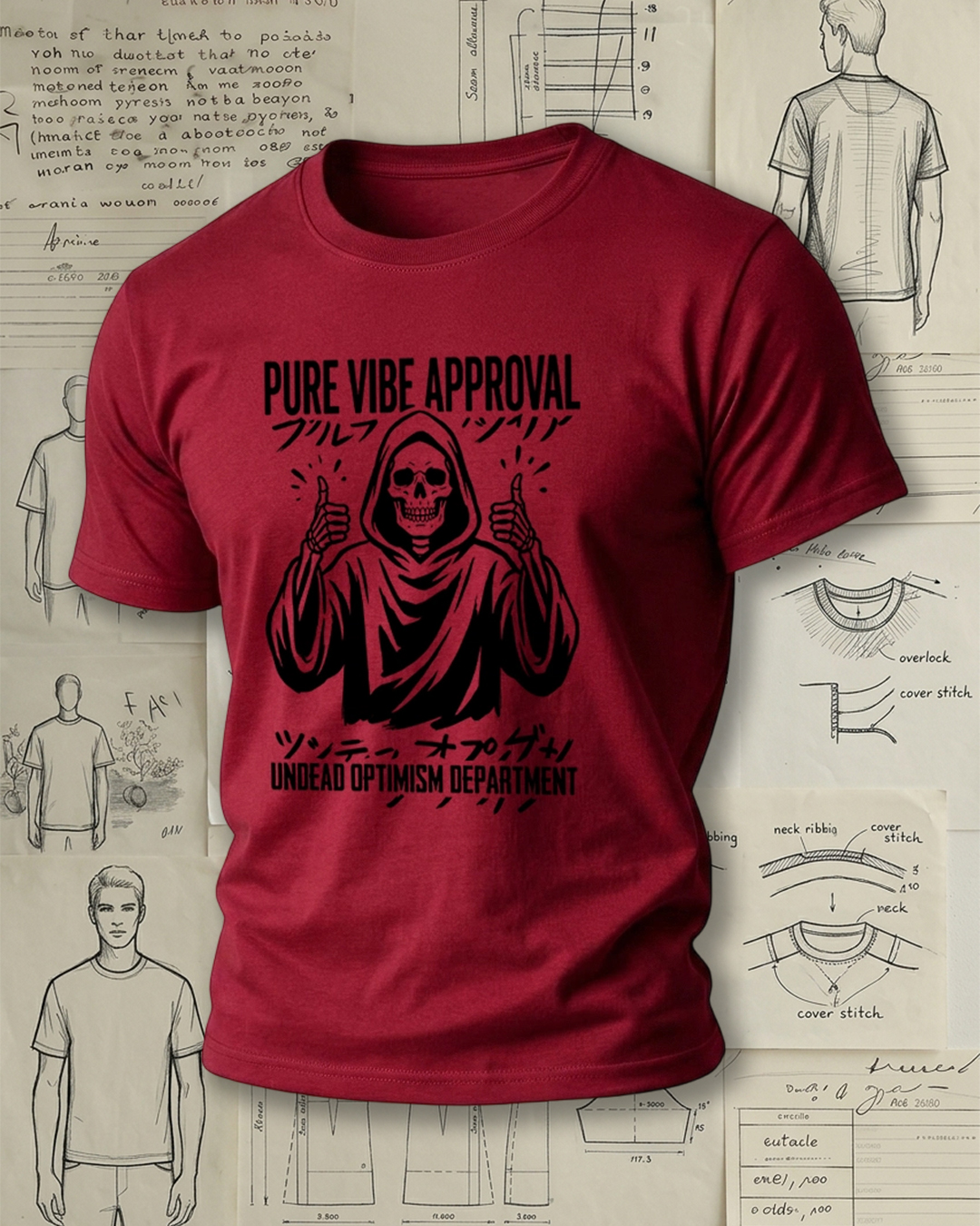 Skeleton Giving Double Thumbs-Up Print Cool Unisex T-Shirt