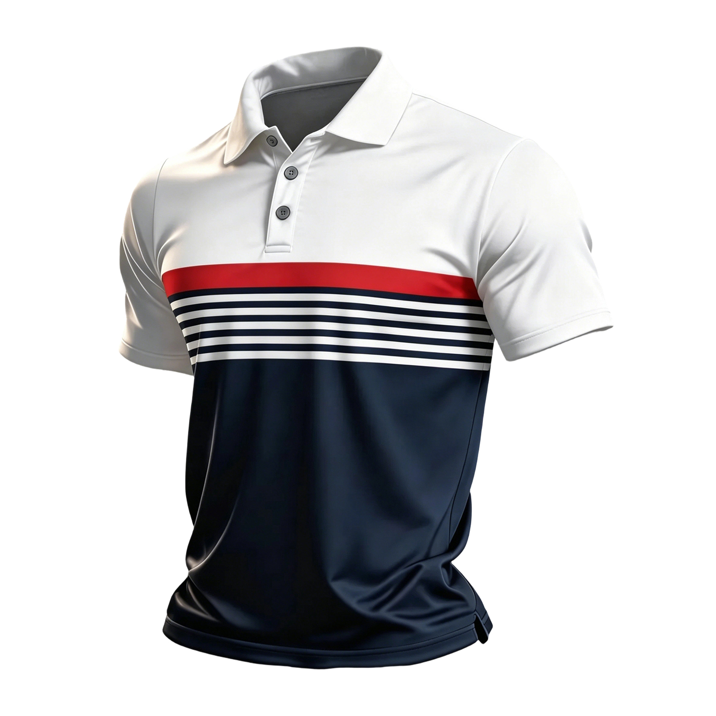 Preppy Navy & White Casual Performance Polo