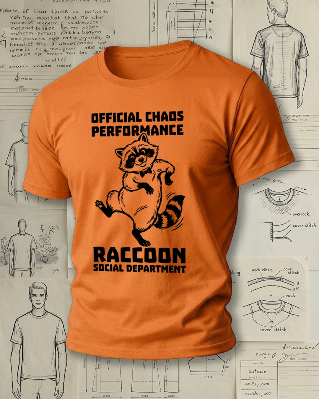 Dancing Raccoon Print Street Cool Unisex T-Shirt