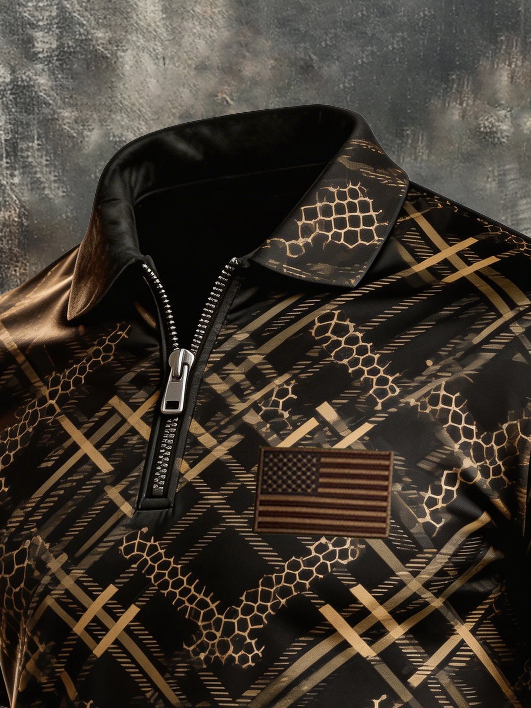 Men's Retro National Flag Print Casual Polo Shirt