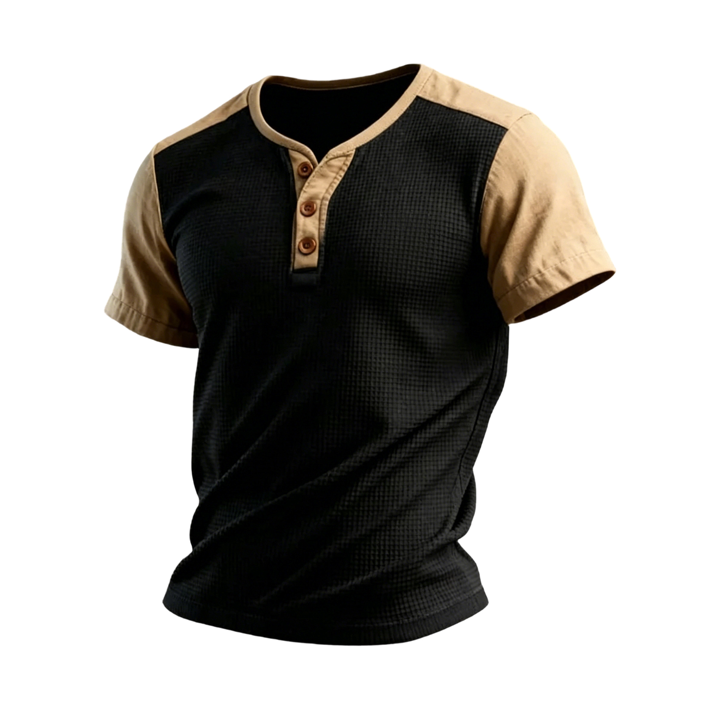 Comfortable Everyday Color Block Henley T-Shirt