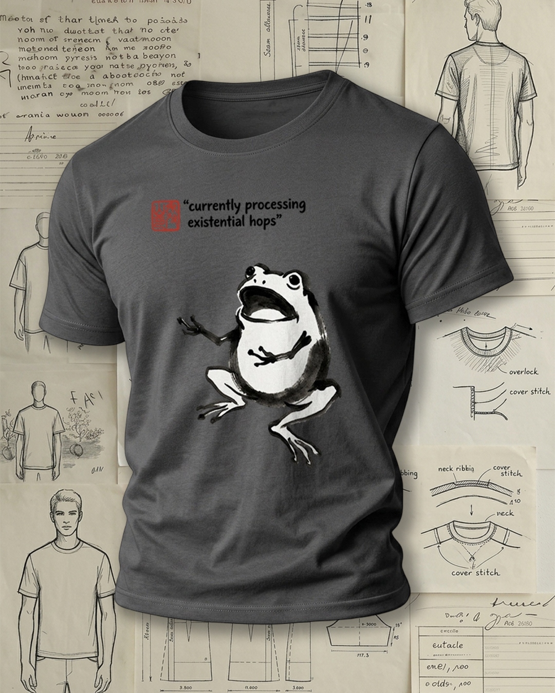 Ink Frog Funny Print Street Cool Unisex T-Shirt