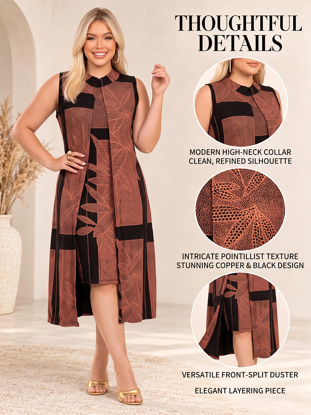 Elegant Layered Sleeveless Midi Dress