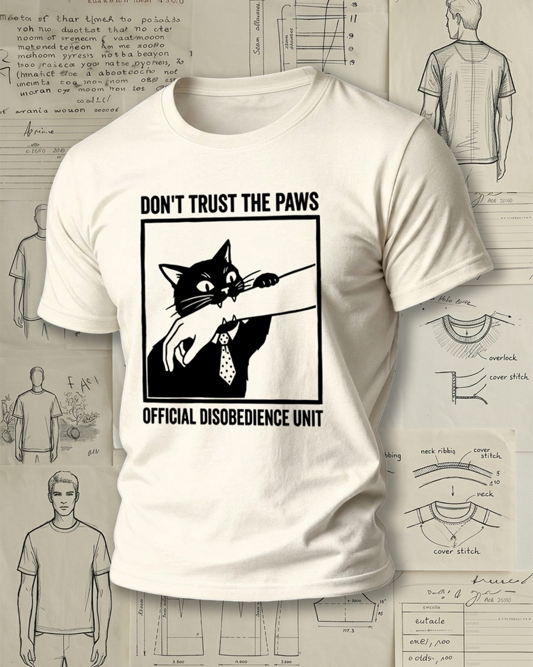 Cat Peeking Out of Window Funny Print Street Style Unisex T-Shirt