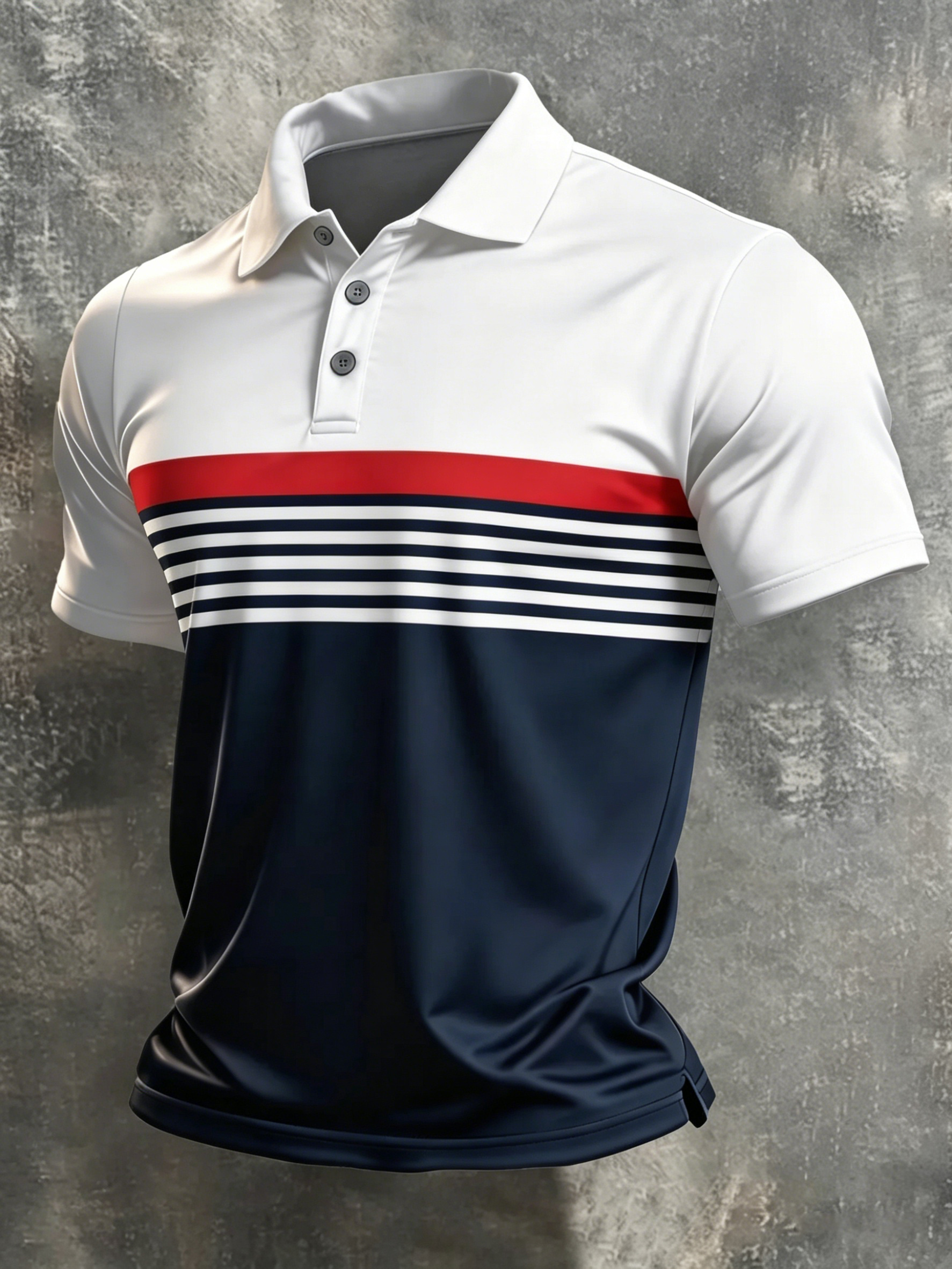 Preppy Navy & White Casual Performance Polo