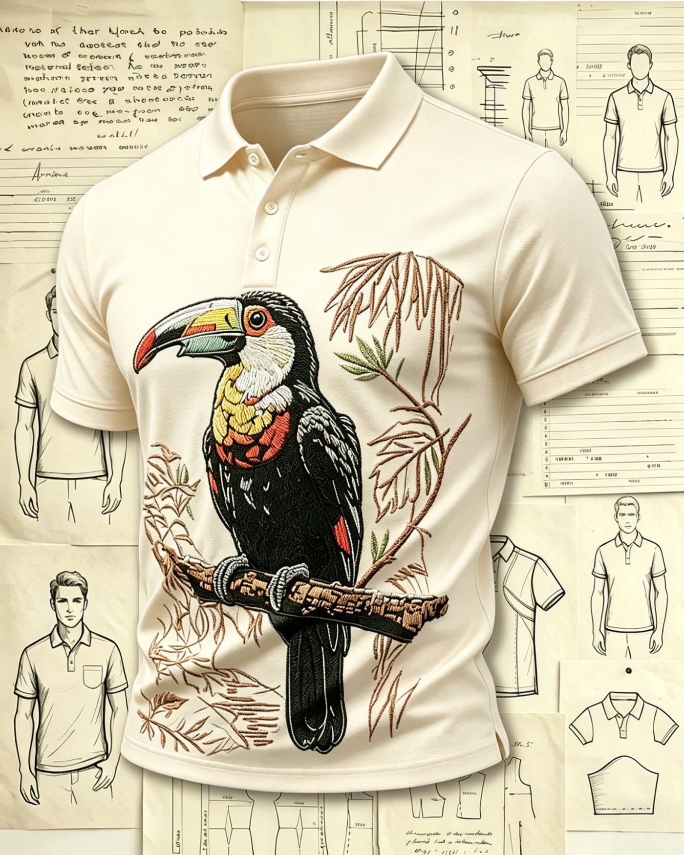 [Copy]Wild Jungle Panther Embroidered Pattern Polo Shirts