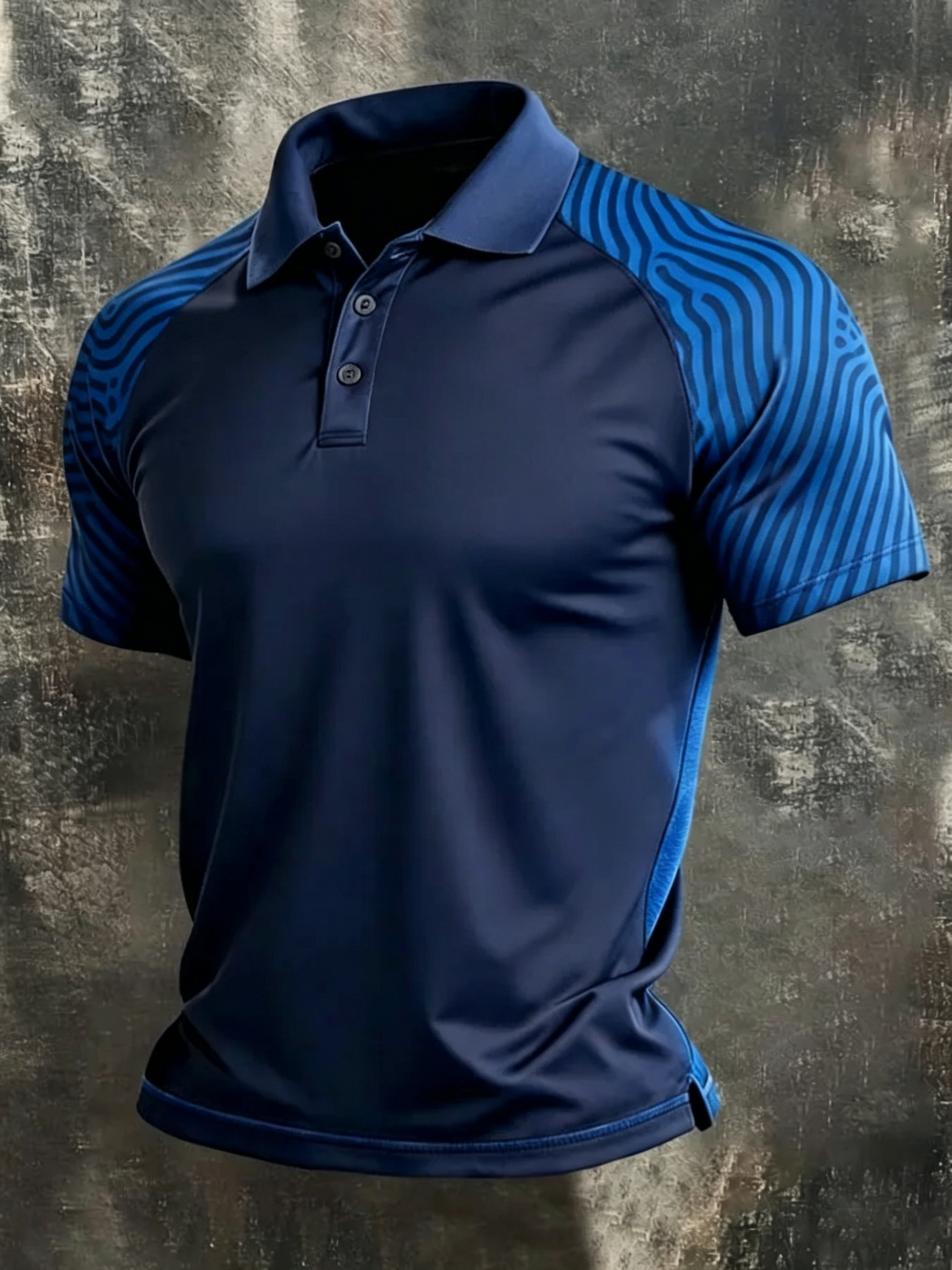 Quick Dry Navy Contrast Sleeve Polo