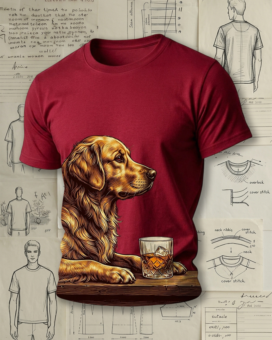 Golden Retriever & Whiskey Nightcap Short-Sleeve T-Shirt