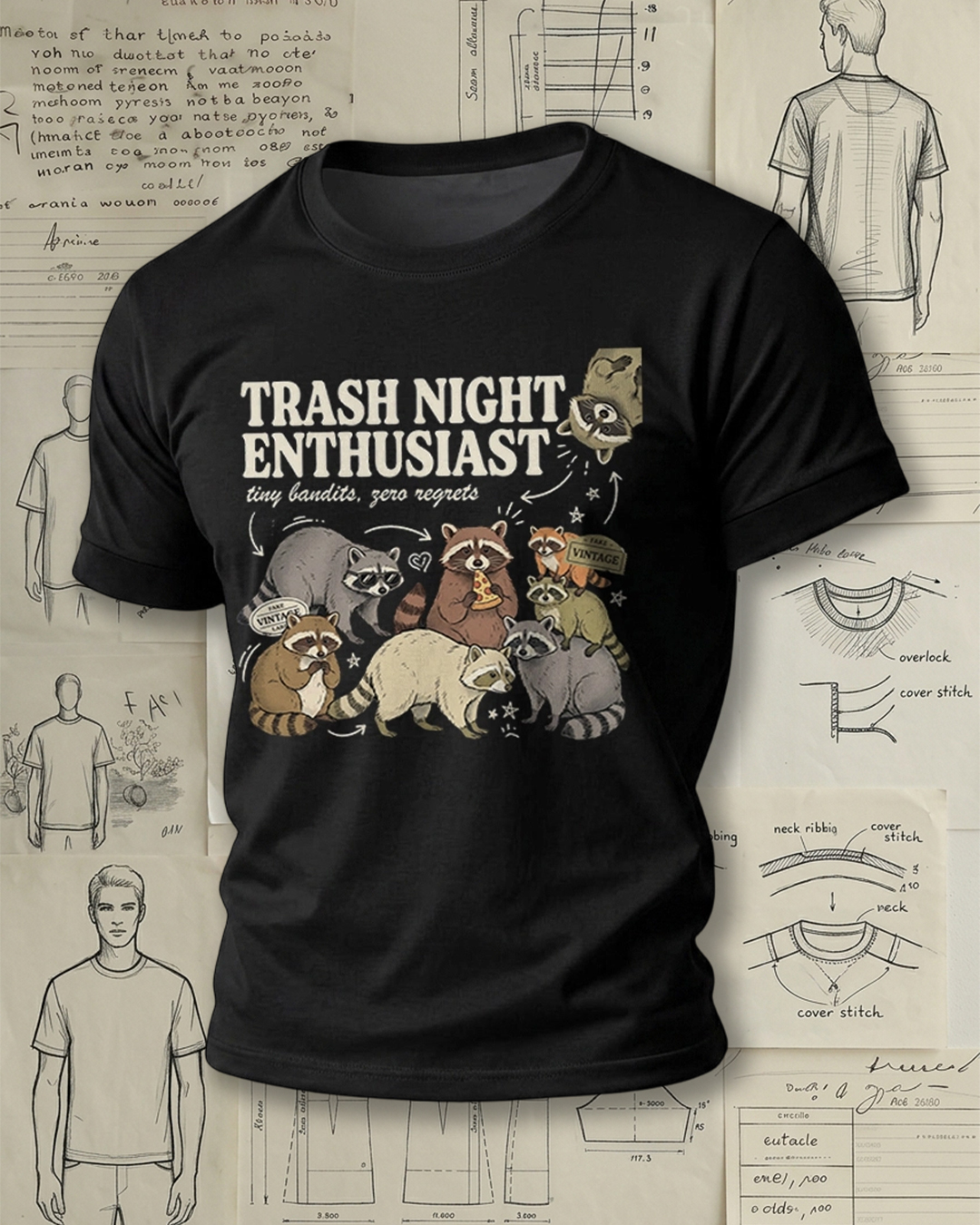 Funny Raccoon Short-Sleeve T-Shirt