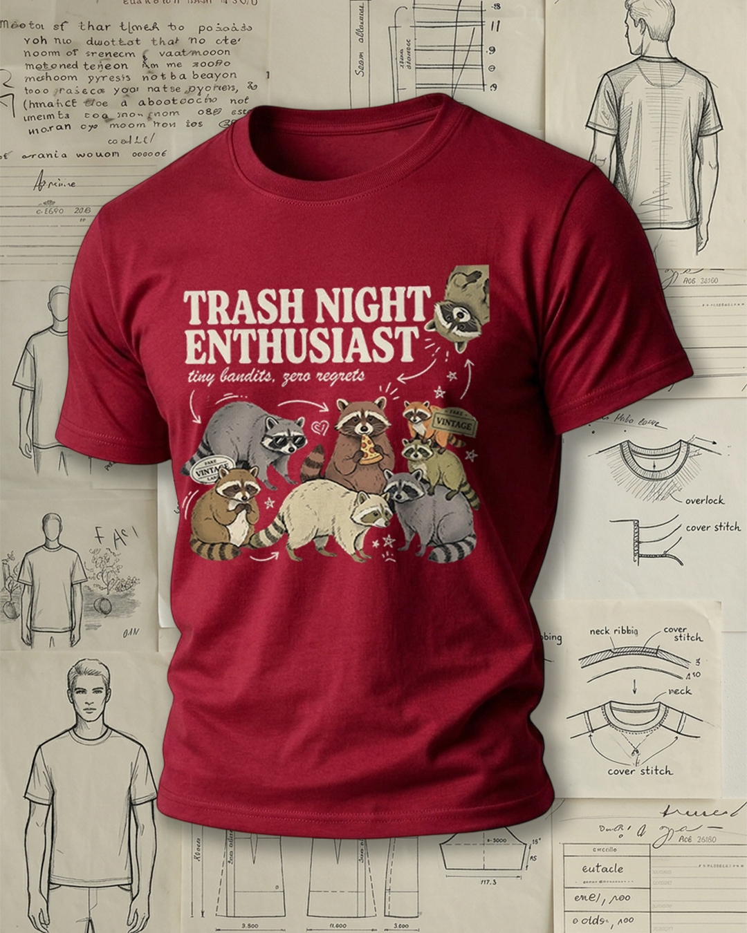 Funny Raccoon Short-Sleeve T-Shirt