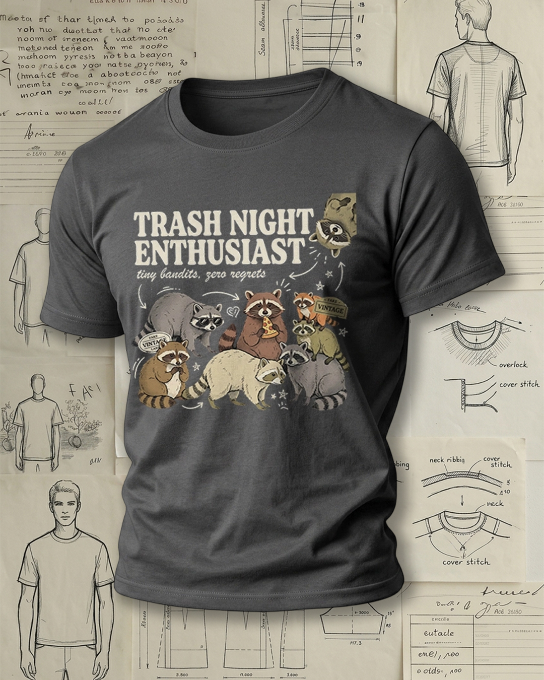 Funny Raccoon Short-Sleeve T-Shirt