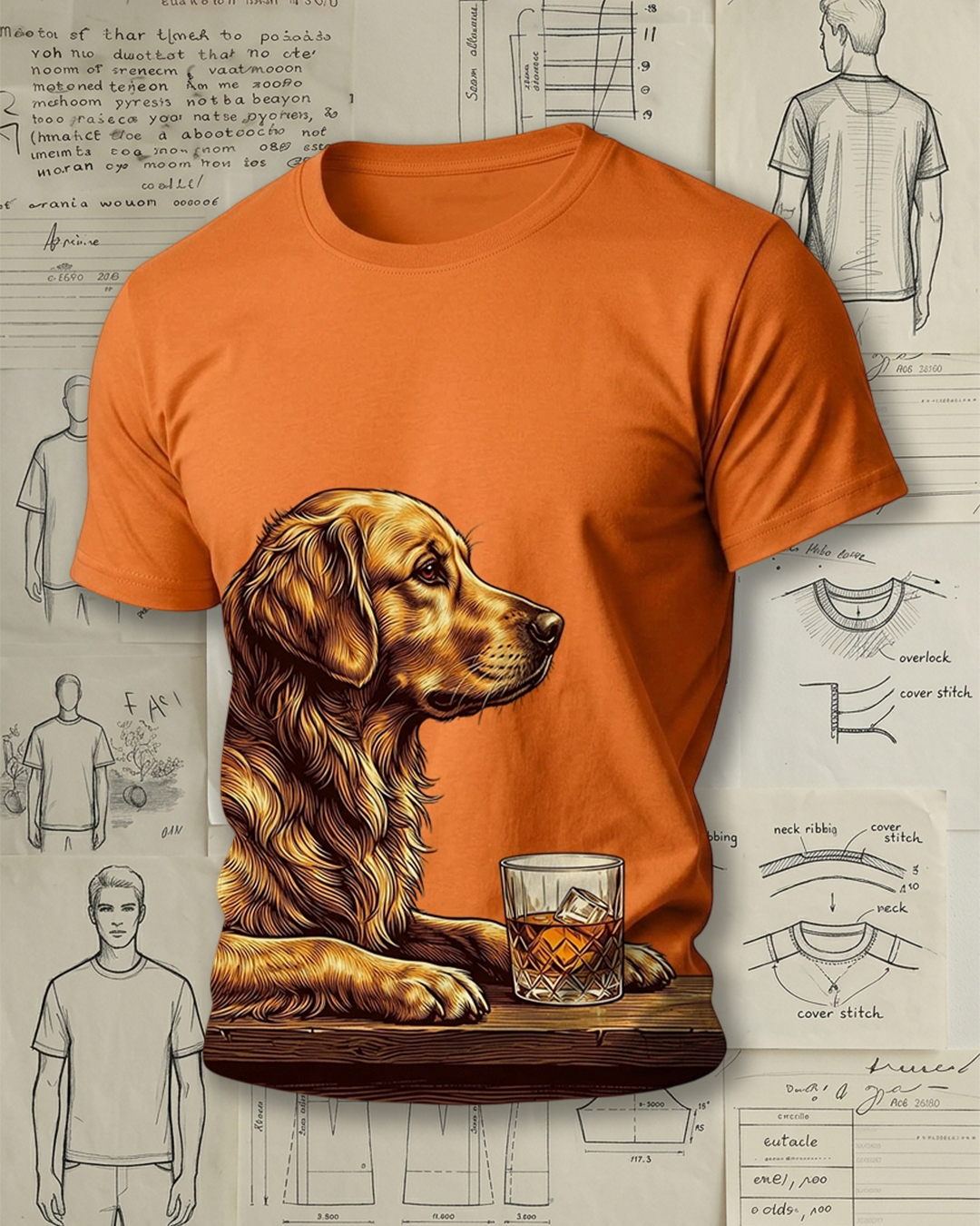 Golden Retriever & Whiskey Nightcap Short-Sleeve T-Shirt