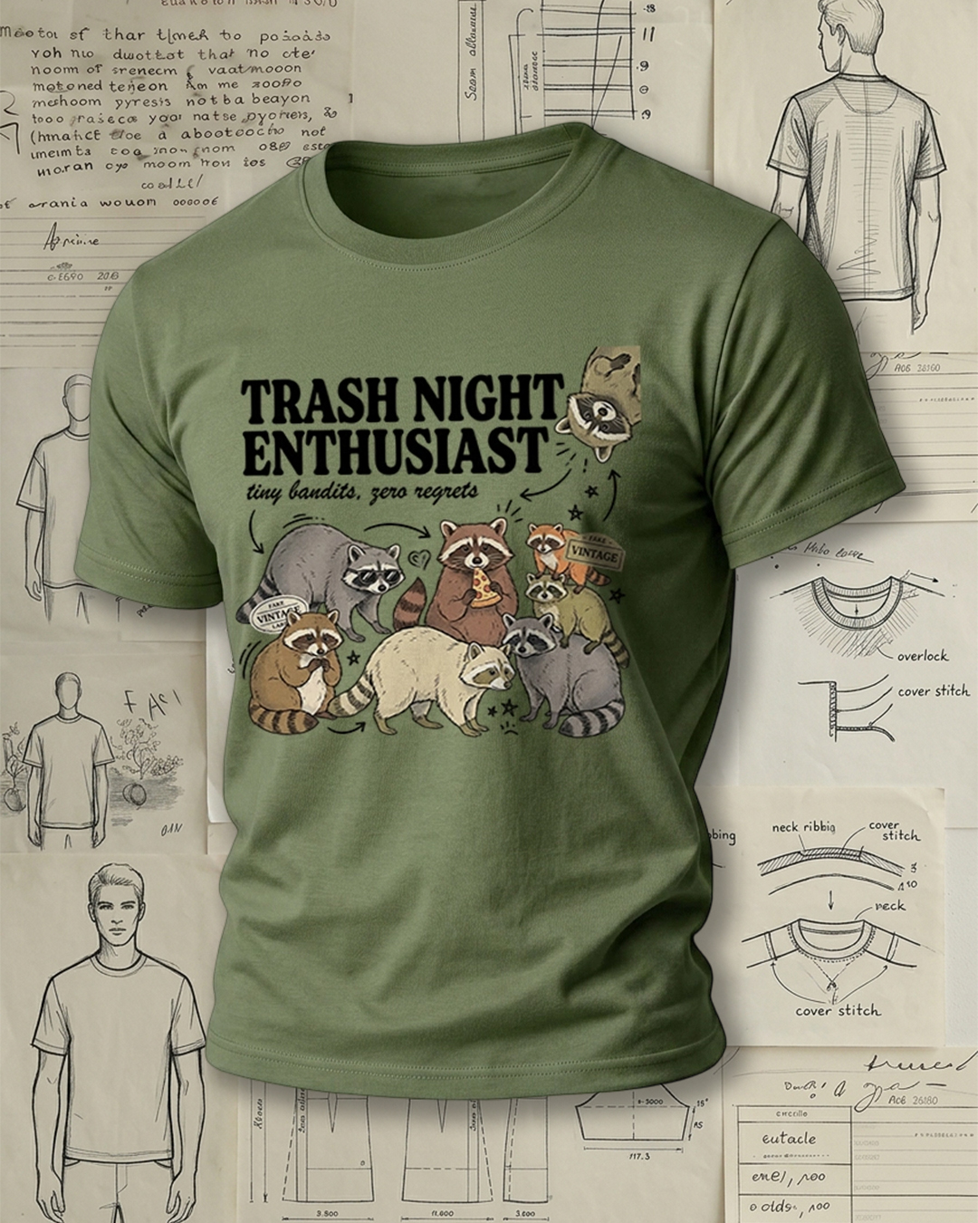 Funny Raccoon Short-Sleeve T-Shirt
