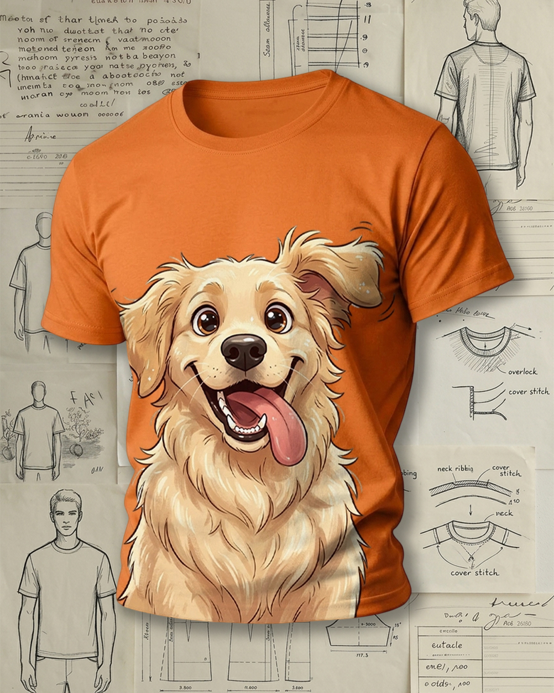Happy Golden Retriever Dog Short-Sleeve T-Shirt