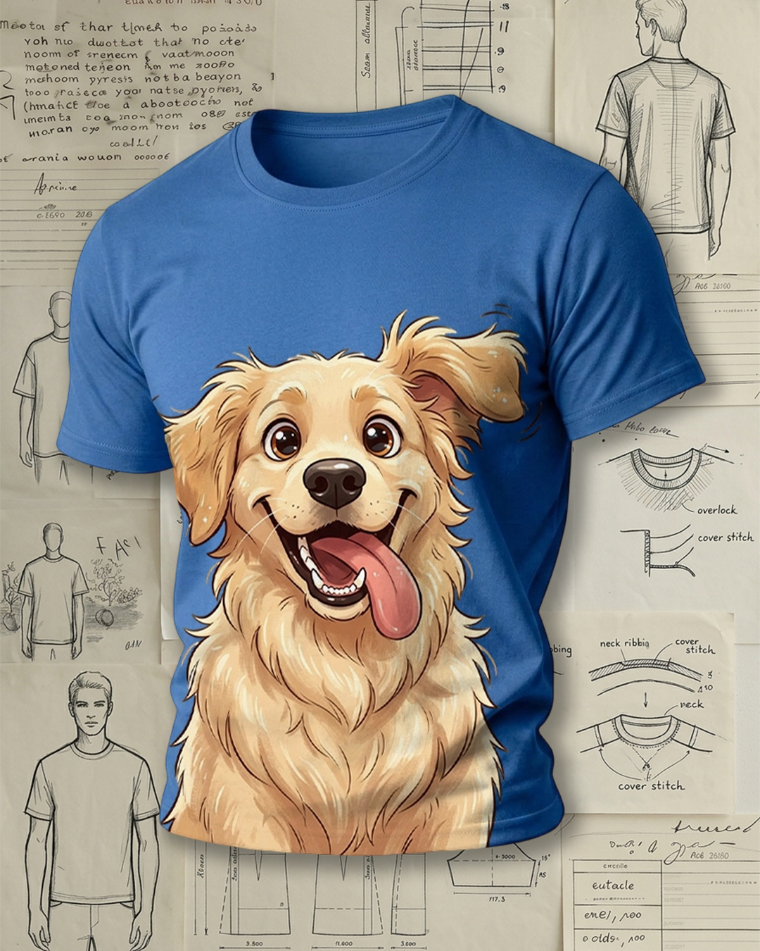 Happy Golden Retriever Dog Short-Sleeve T-Shirt