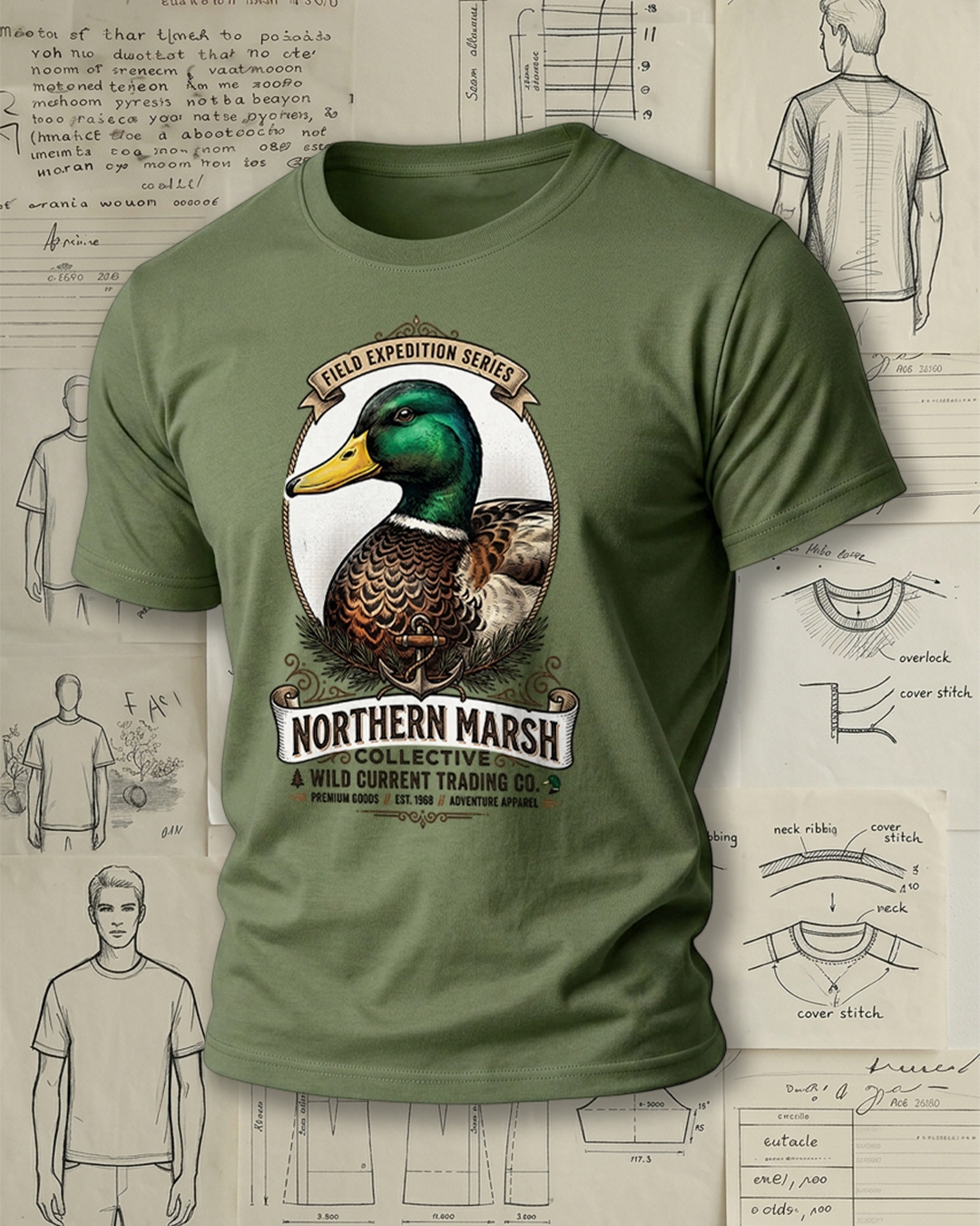 Vintage Mallard Duck Expedition Short-Sleeve T-Shirt
