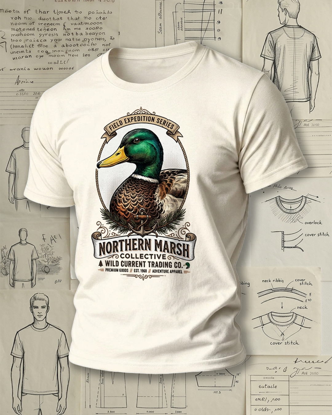 Vintage Mallard Duck Expedition Short-Sleeve T-Shirt
