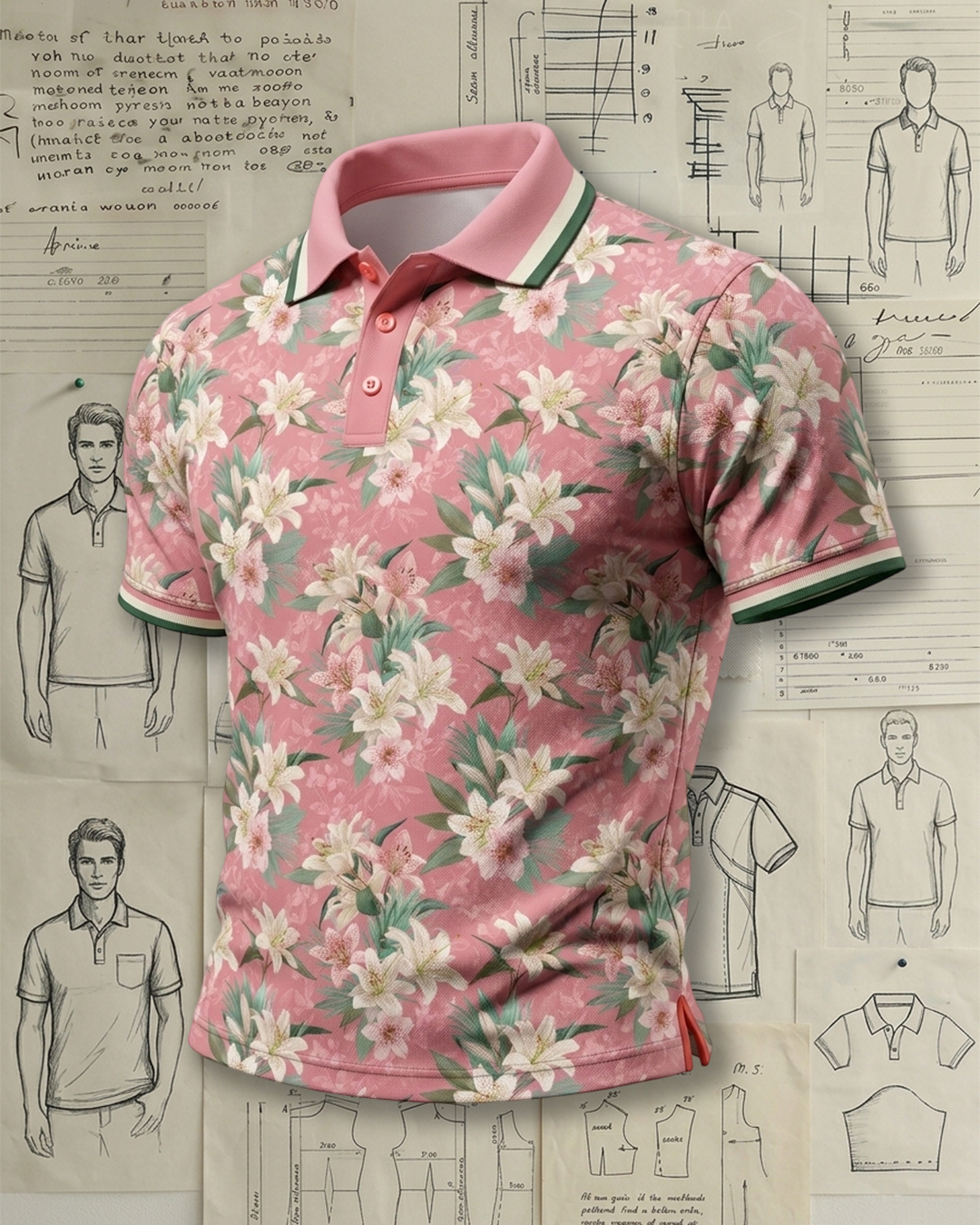 Blush Floral Poetry Polo