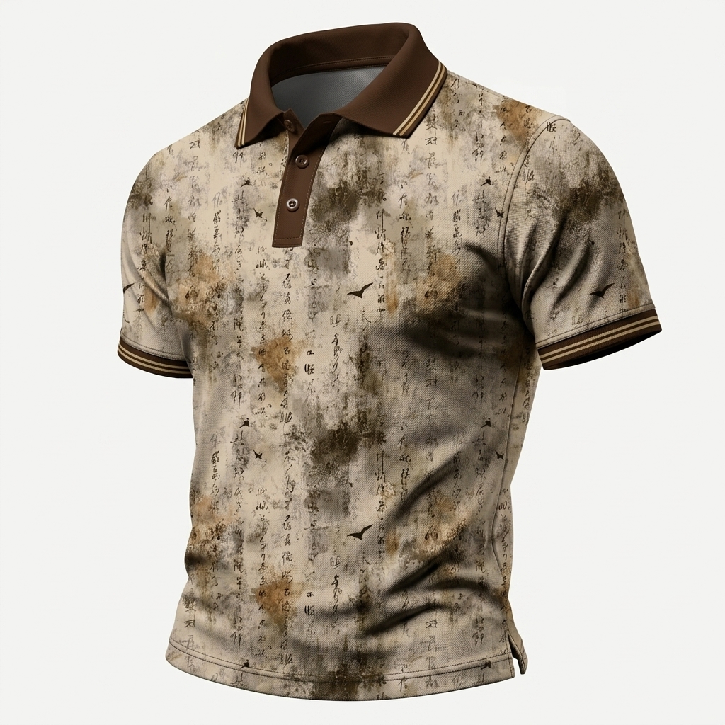 Traditional Asian Art Casual Polo Shirt