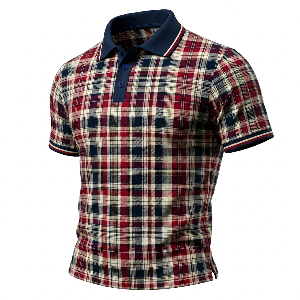 Traditional Checkered Short Sleeve Polo