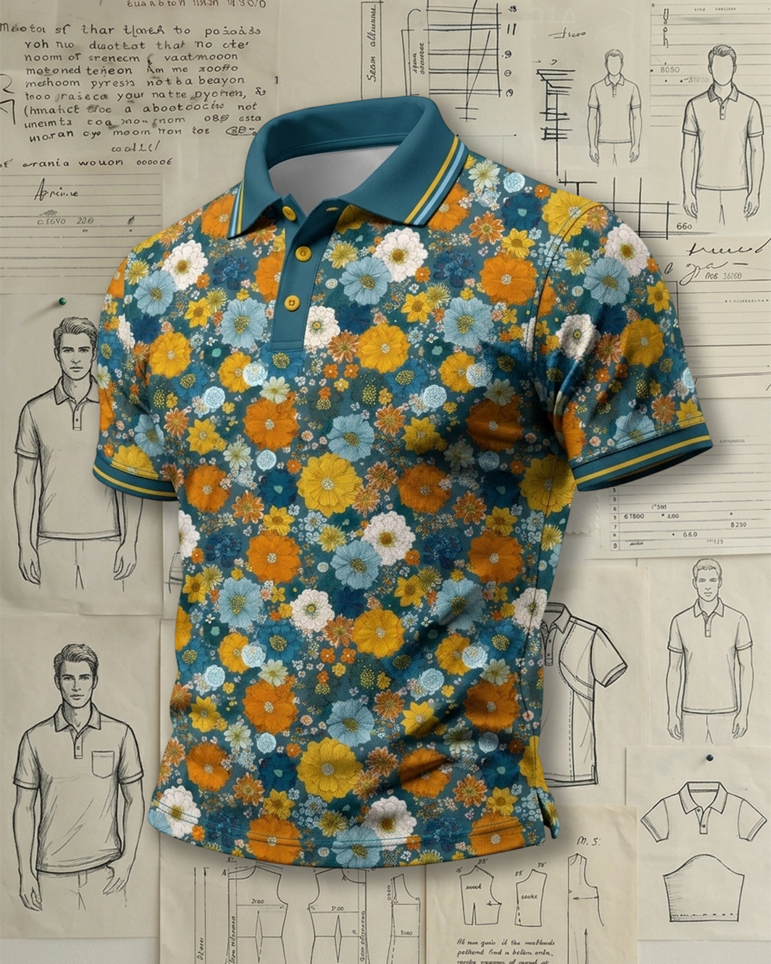 Sunflower & Daisy Bloom Polo