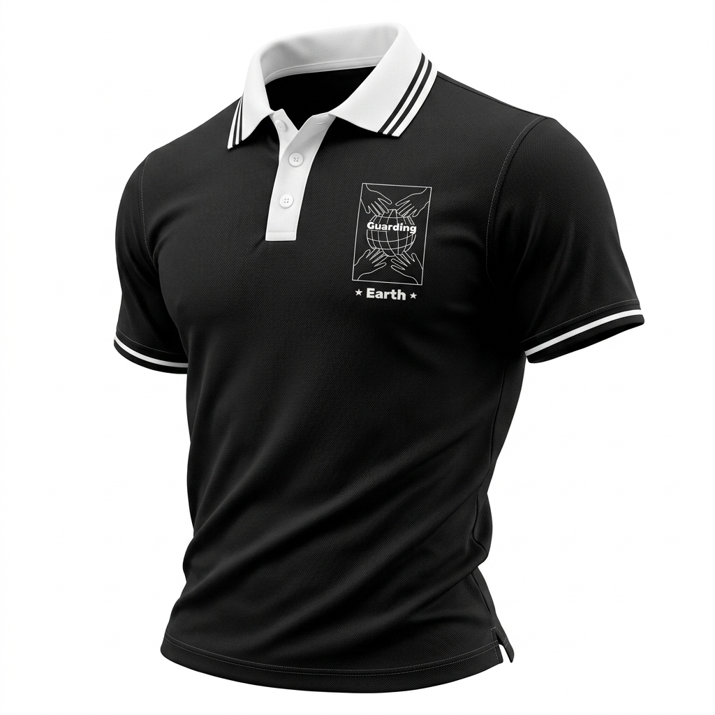 Black & White Earth Polo