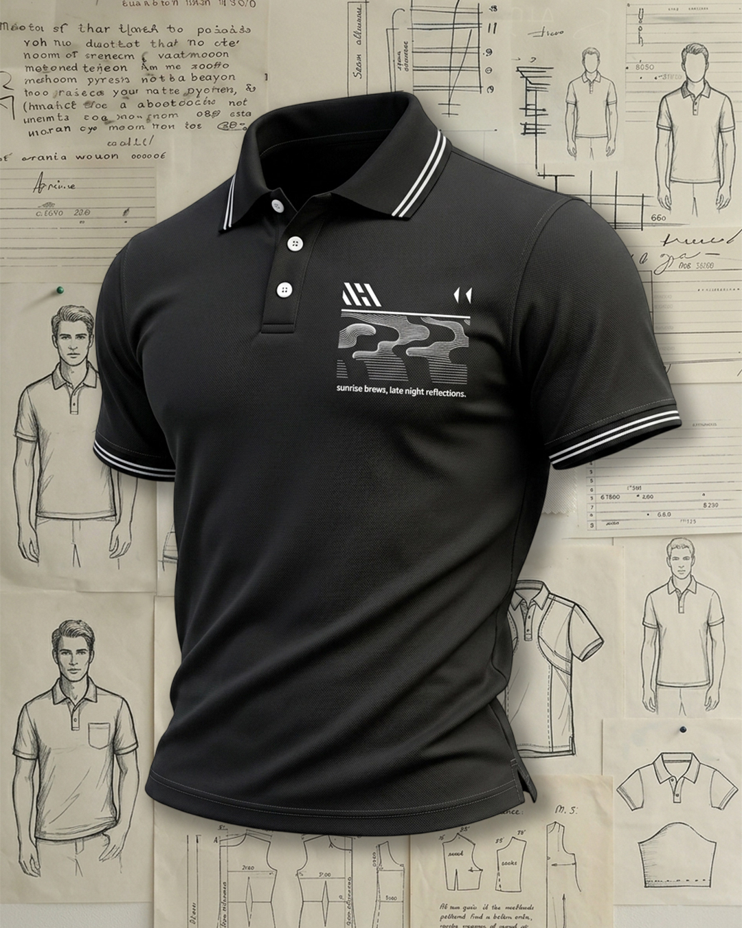 Sunrise Breeze Abstract Art Polo Shirt