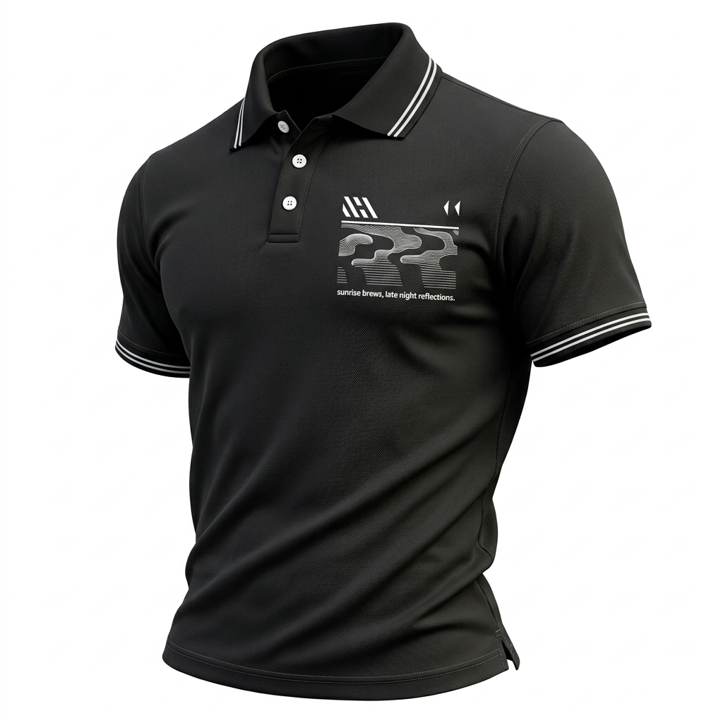 Sunrise Breeze Abstract Art Polo Shirt