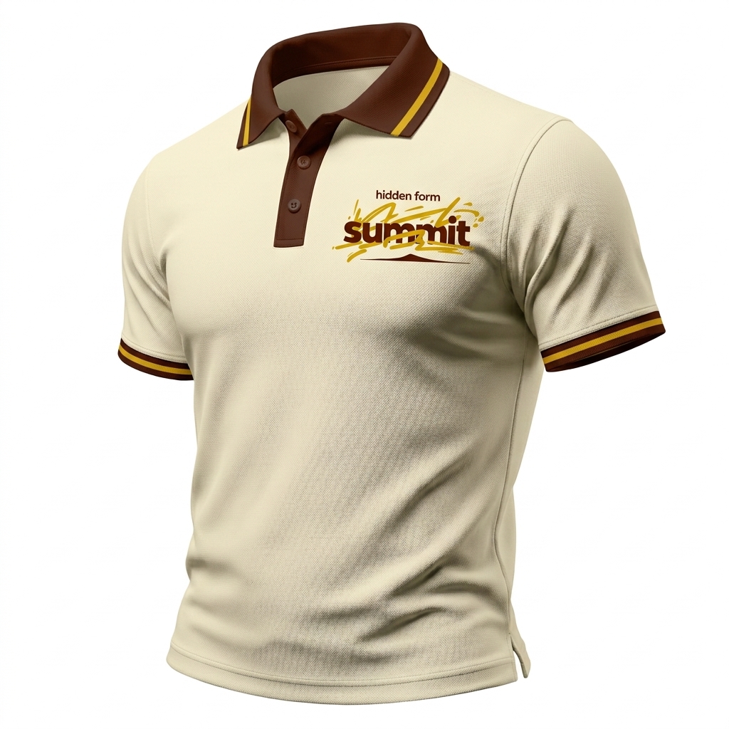 Retro-Inspired Summit Graphic Cream Polo