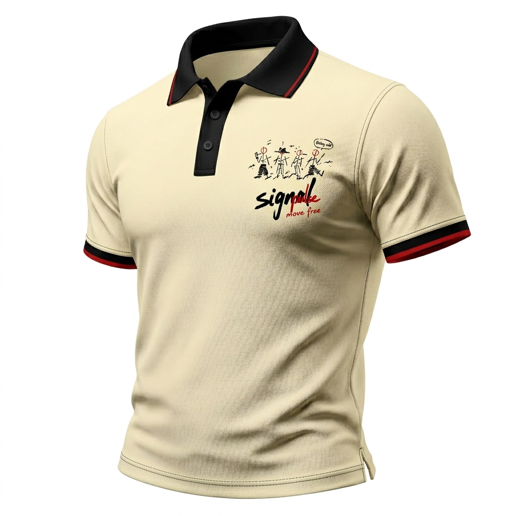 Sketch Art Print Men’s Polo
