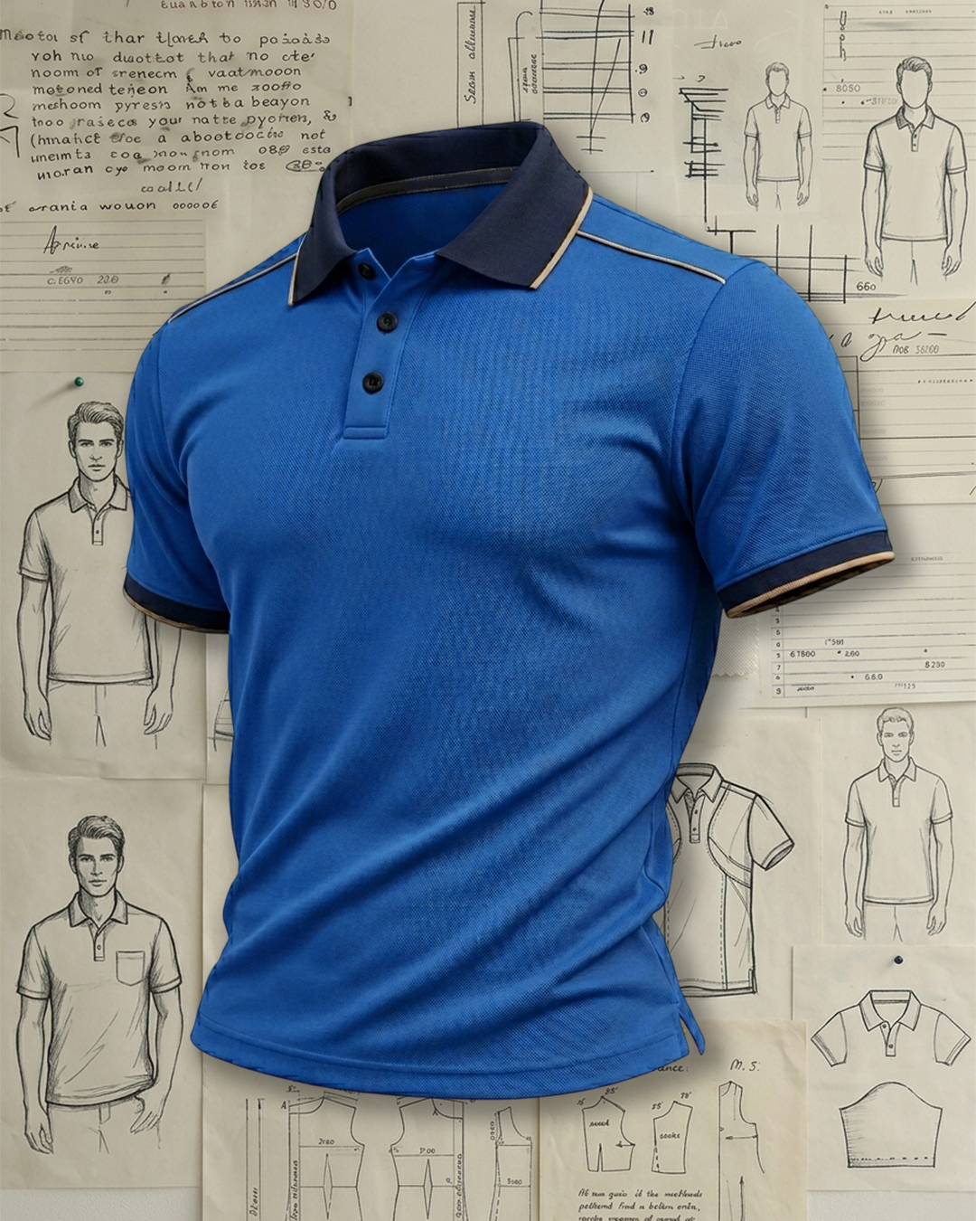 Sapphire Blue Breathable Jersey Style Sports Polo Shirt