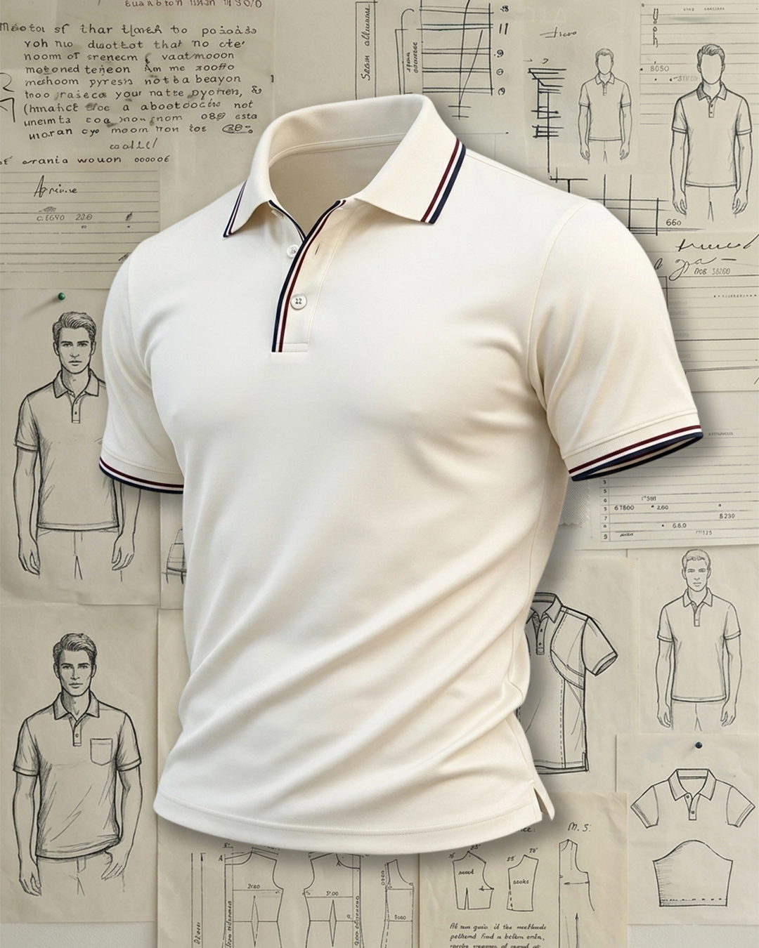 Off-White Tipped Collar & Cuff Collared Polo Shirt