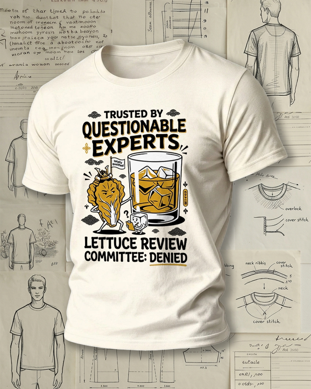 Funny Lettuce Holding Drink Print Street Cool Unisex T-Shirt