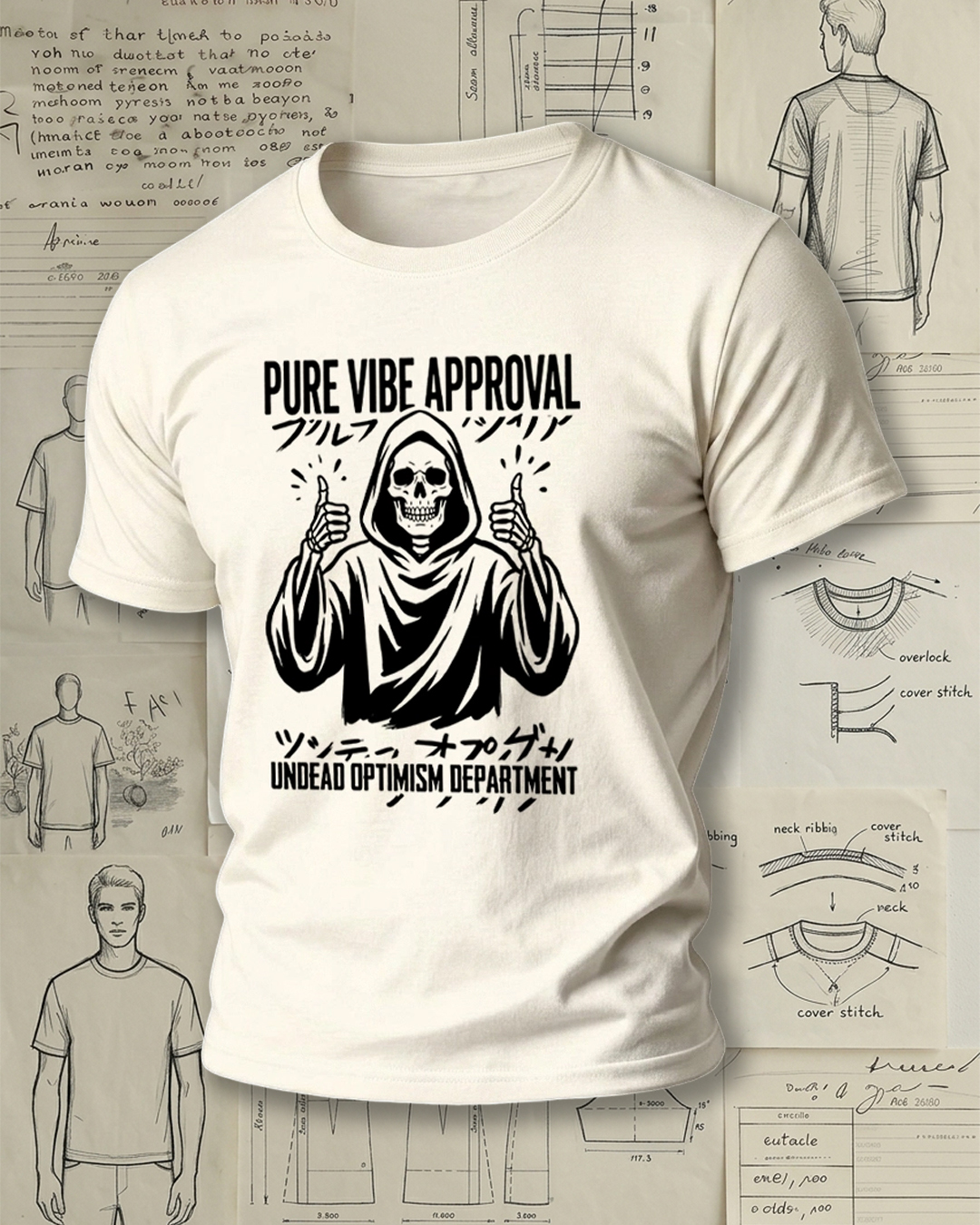 Skeleton Giving Double Thumbs-Up Print Cool Unisex T-Shirt