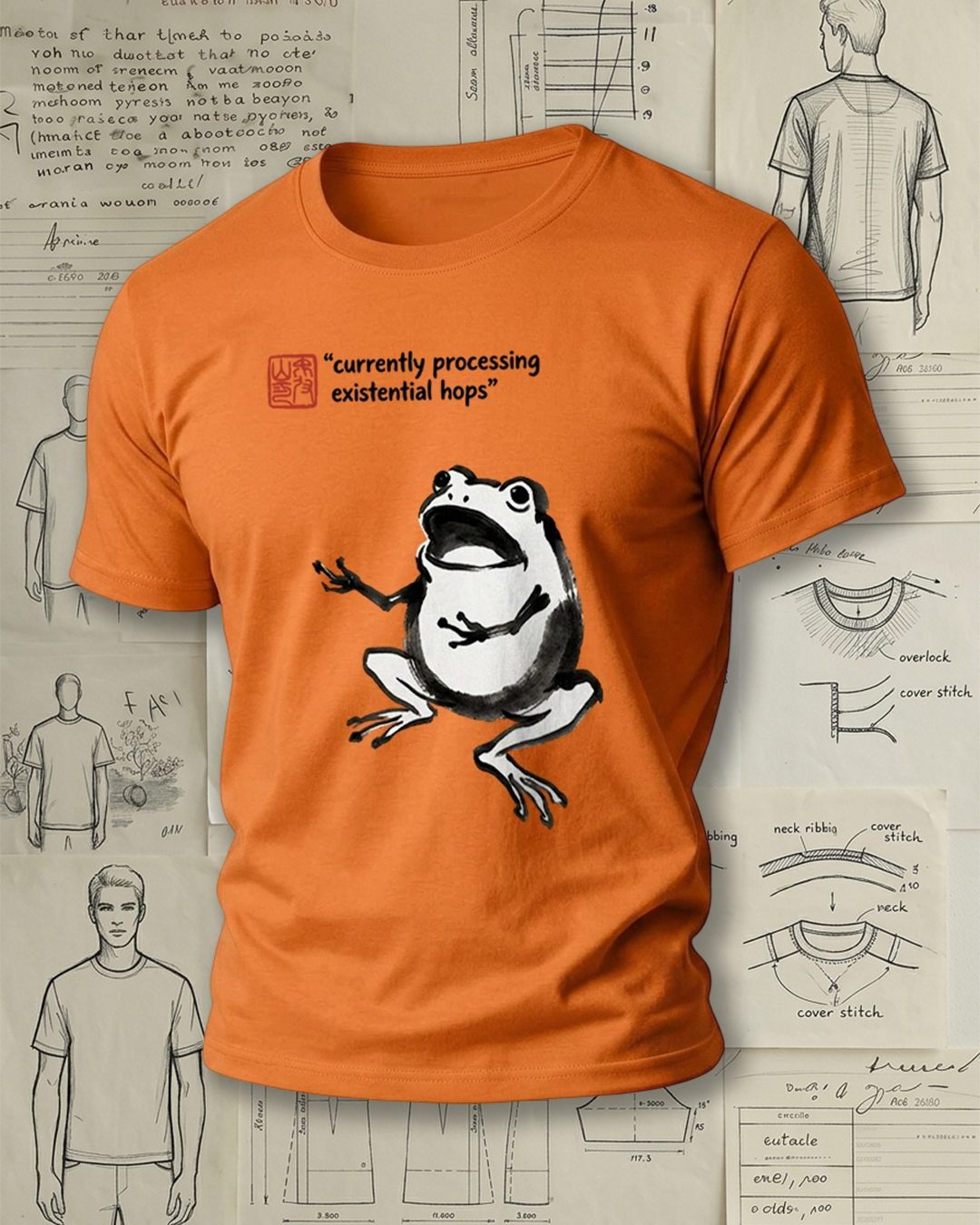 Ink Frog Funny Print Street Cool Unisex T-Shirt