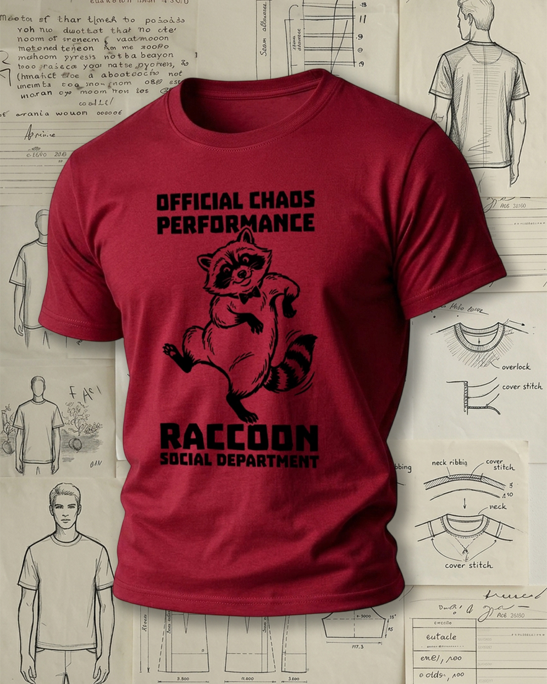 Dancing Raccoon Print Street Cool Unisex T-Shirt