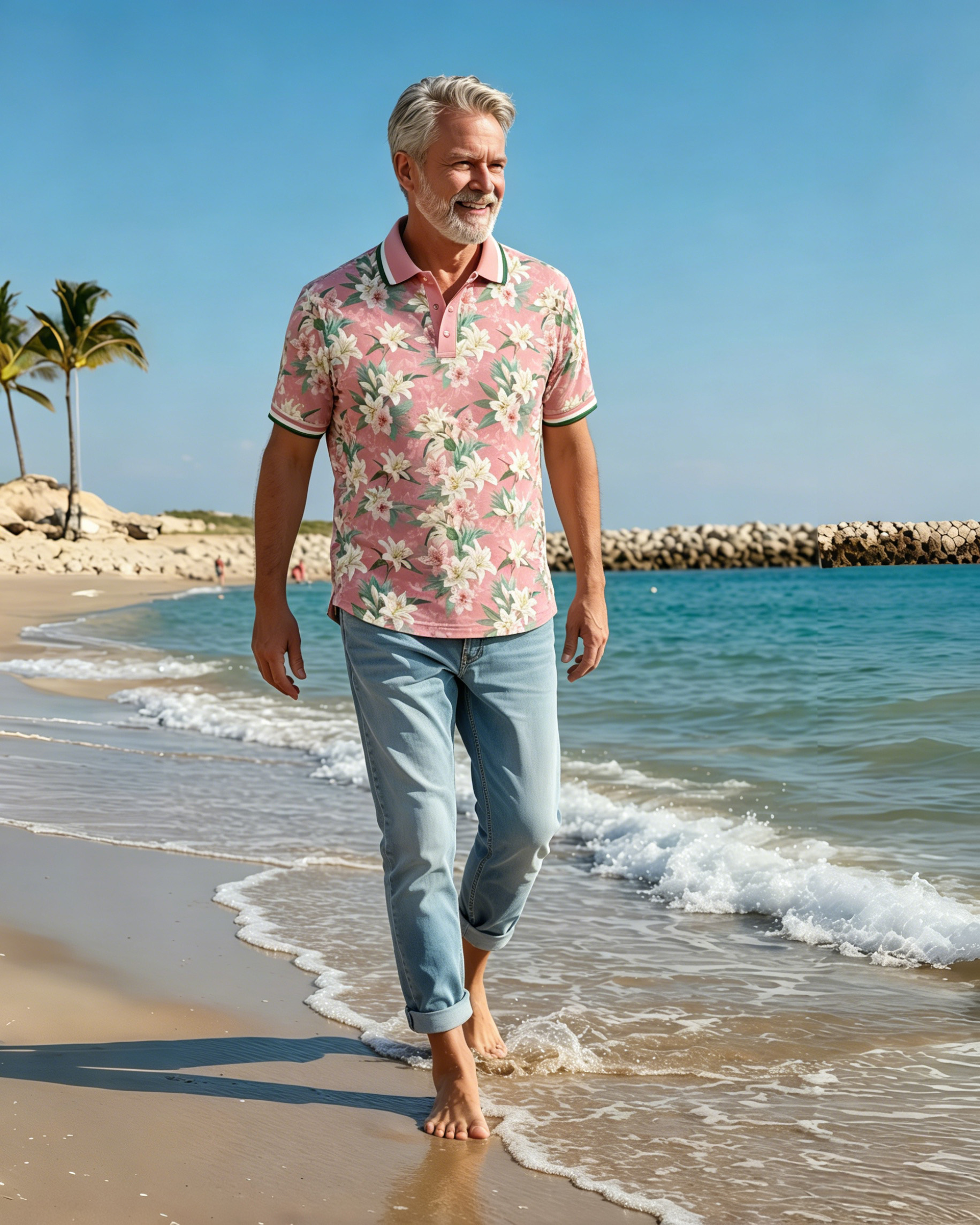 Blush Floral Poetry Polo