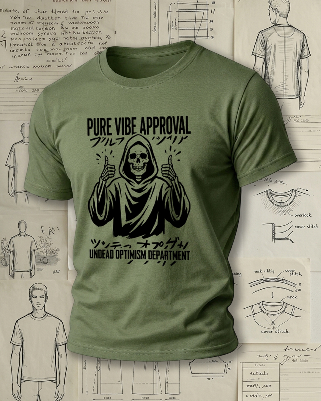 Skeleton Giving Double Thumbs-Up Print Cool Unisex T-Shirt