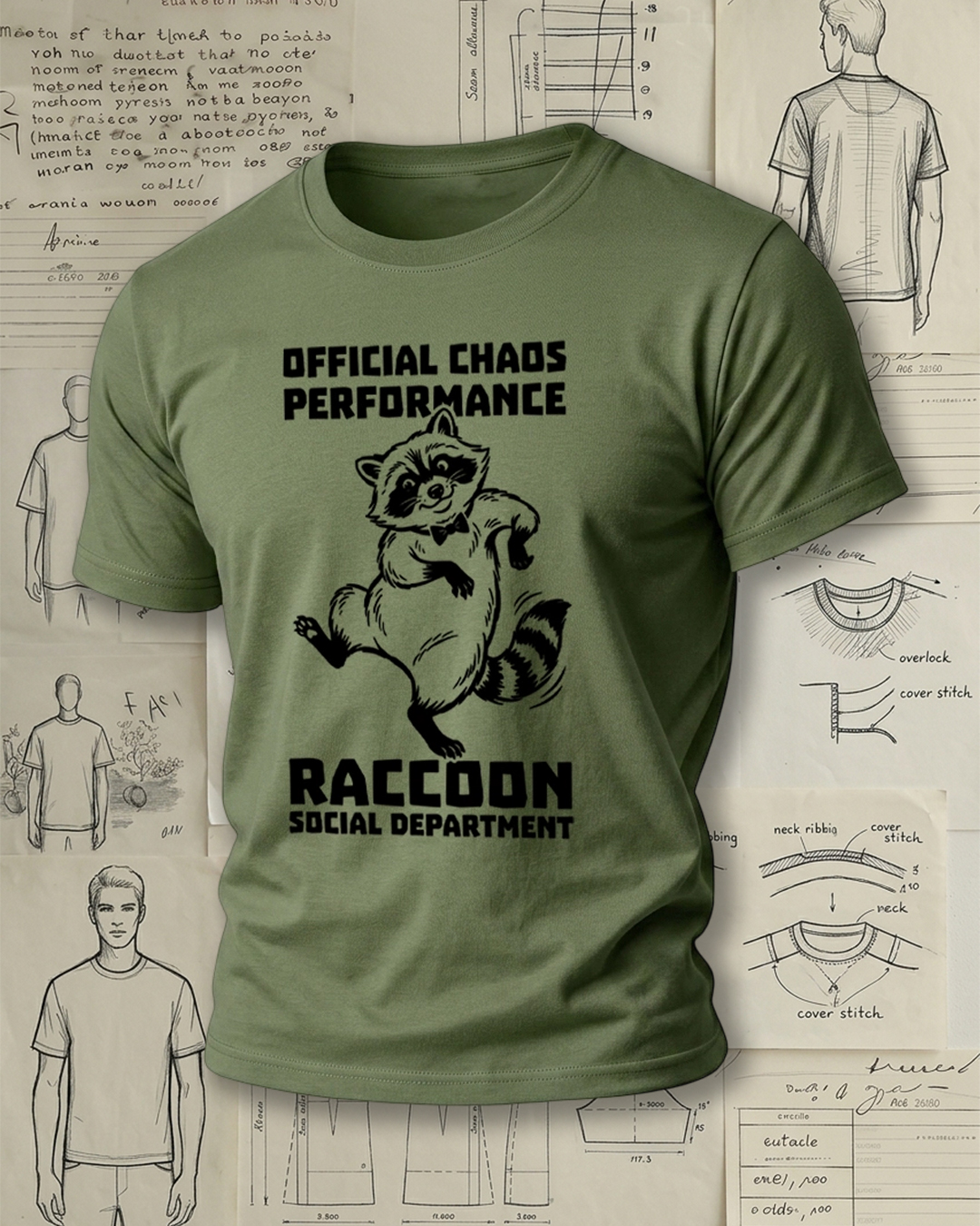 Dancing Raccoon Print Street Cool Unisex T-Shirt
