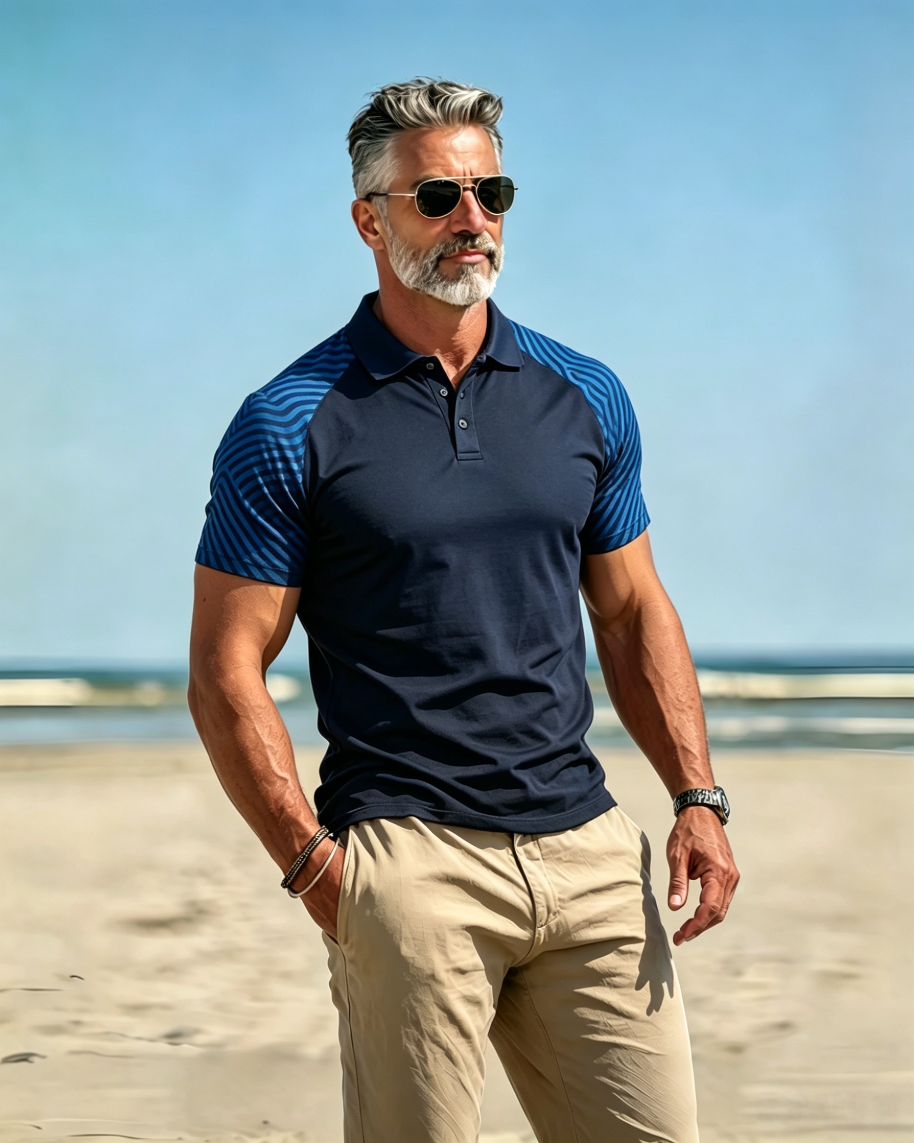 Quick Dry Navy Contrast Sleeve Polo